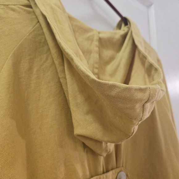 JNY Jones New York M Medium women's yellow over coat jacket blazer 55% LINEN - Picture 12 of 15